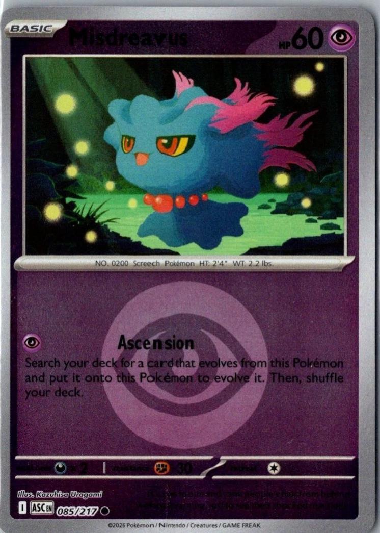 Ascended Heroes Misdreavus [Energy] Pokémon card